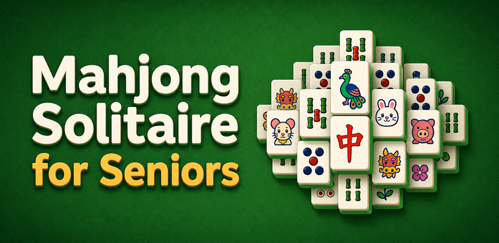 Free to play Mahjong Solitaire for Seniors with Calm Mahjong's large colorful tiles